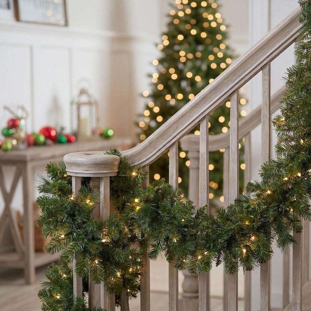 National Tree 9 Foot by 12 Inch Norwood Fir Garland with 100 Clear Lights